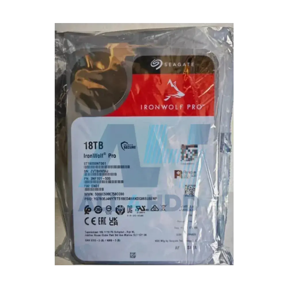 ST18000NT001 – Seagate 18TB IronWolf Pro NAS Internal Hard Drive – 7200 RPM, SATA 6Gb/s, 256MB Cache, 3.5" HDD