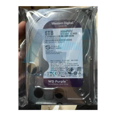 Western Digital 6TB WD Purple Surveillance Internal Hard Drive HDD - SATA 6 Gb/s, 256 MB Cache, 3.5" - WD64PURZ