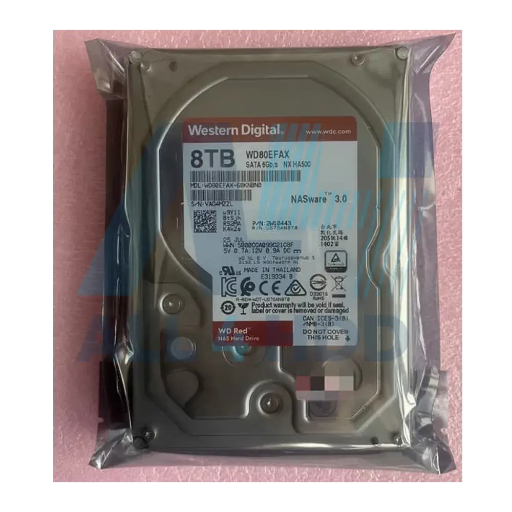 WD Red 8TB NAS Internal Hard Drive - 5400 RPM Class, SATA 6 Gb/s, 256 MB Cache, CMR, 3.5  WD80EFAX