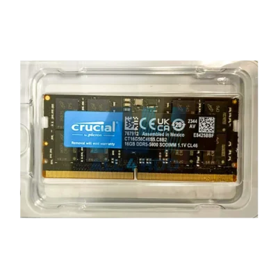 Crucial 16GB DDR5-5600 SODIMM Laptop Module – CT16G56C46S5, Intel 13th Gen & AMD Ryzen