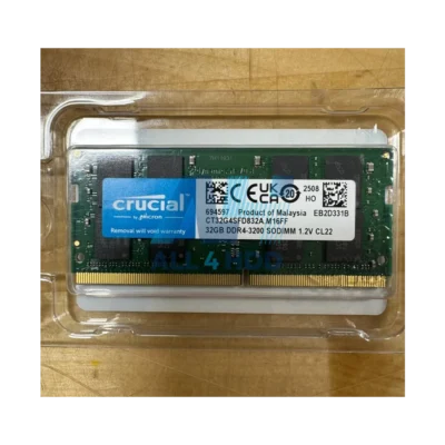 Crucial CT32G4SFD832A 32GB DDR4-3200 SODIMM Laptop Memory – Non-ECC, CL22, 1.2V, Unbuffered