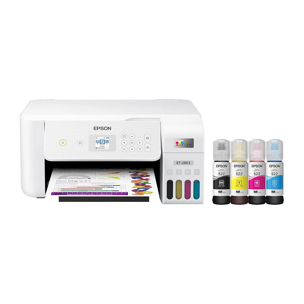 Epson EcoTank ET-2803 Wireless Color All-in-One Cartridge-Free Supertank Printer with Scan