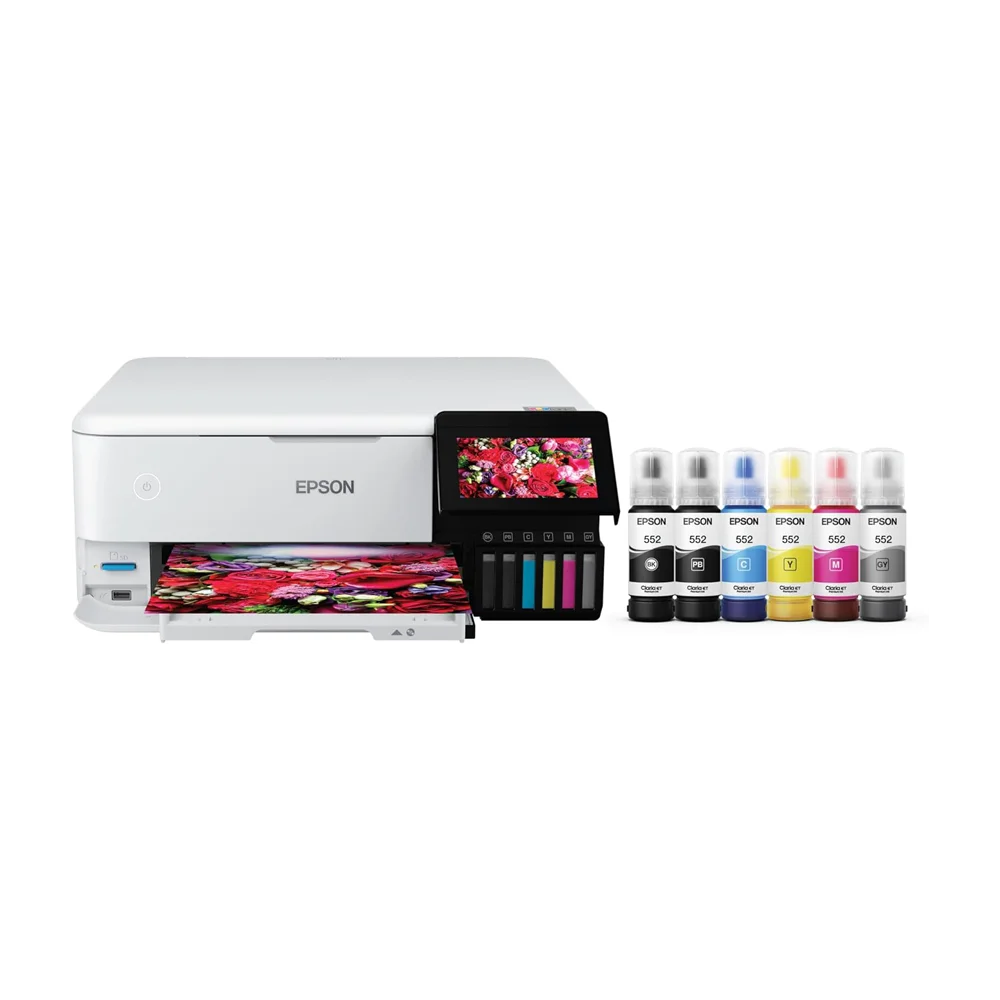 EcoTank Photo ET-8500 Wireless Color All-in-One Supertank Printer with Scanner, Copier, Ethernet and 4.3-inch Color Touchscreen
