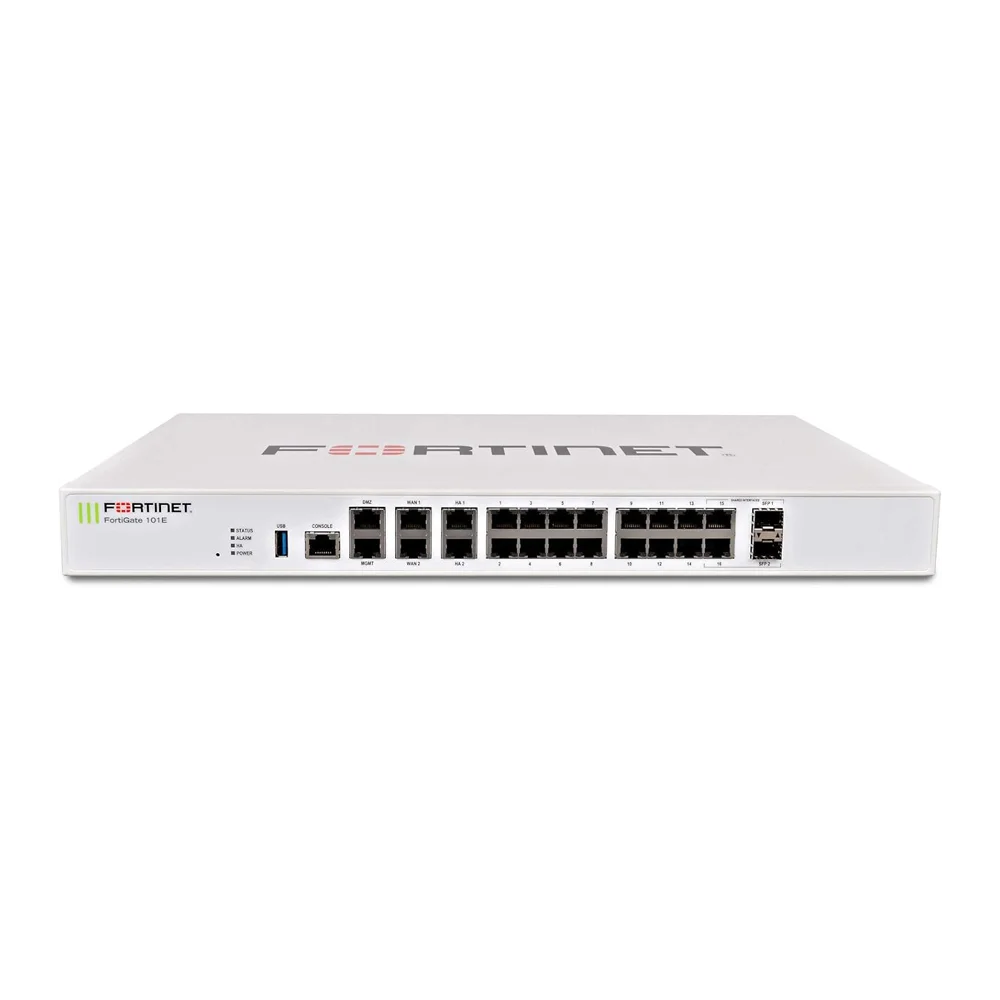 Fortinet FortiGate-101E Hardware plus 1 Year 24x7 FortiCare and FortiGuard Unified (UTM) Protection FG-101E-BDL-950-12