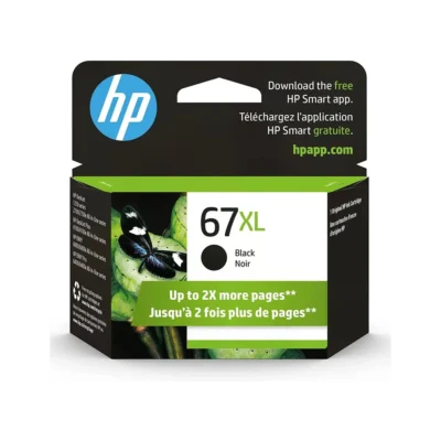 HP 67XL Black High-yield Ink Cartridge | Works with HP DeskJet 1255, 2700, 4100 Series, HP ENVY 6000, 6400 Series | Eligible for Instant Ink