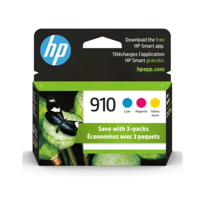 HP 910 Cyan, Magenta, Yellow Ink Cartridges | Works with HP OfficeJet 8010, 8020 Series, HP OfficeJet Pro 8020, 8030 Series | Eligible for Instant Ink