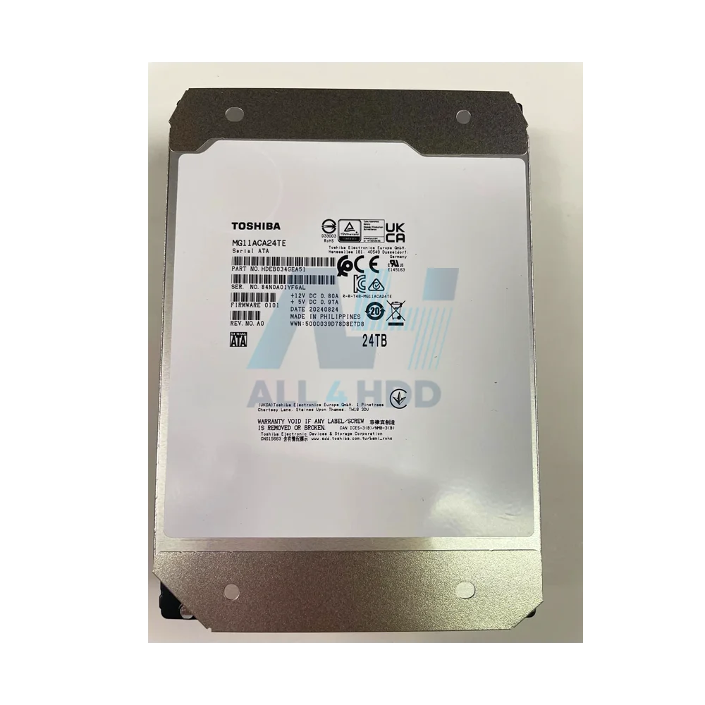 Toshiba MG11ACA24TE 24TB 7200 RPM 3.5″ SATA Enterprise HDD – MG11 Series MG11ACA24TE