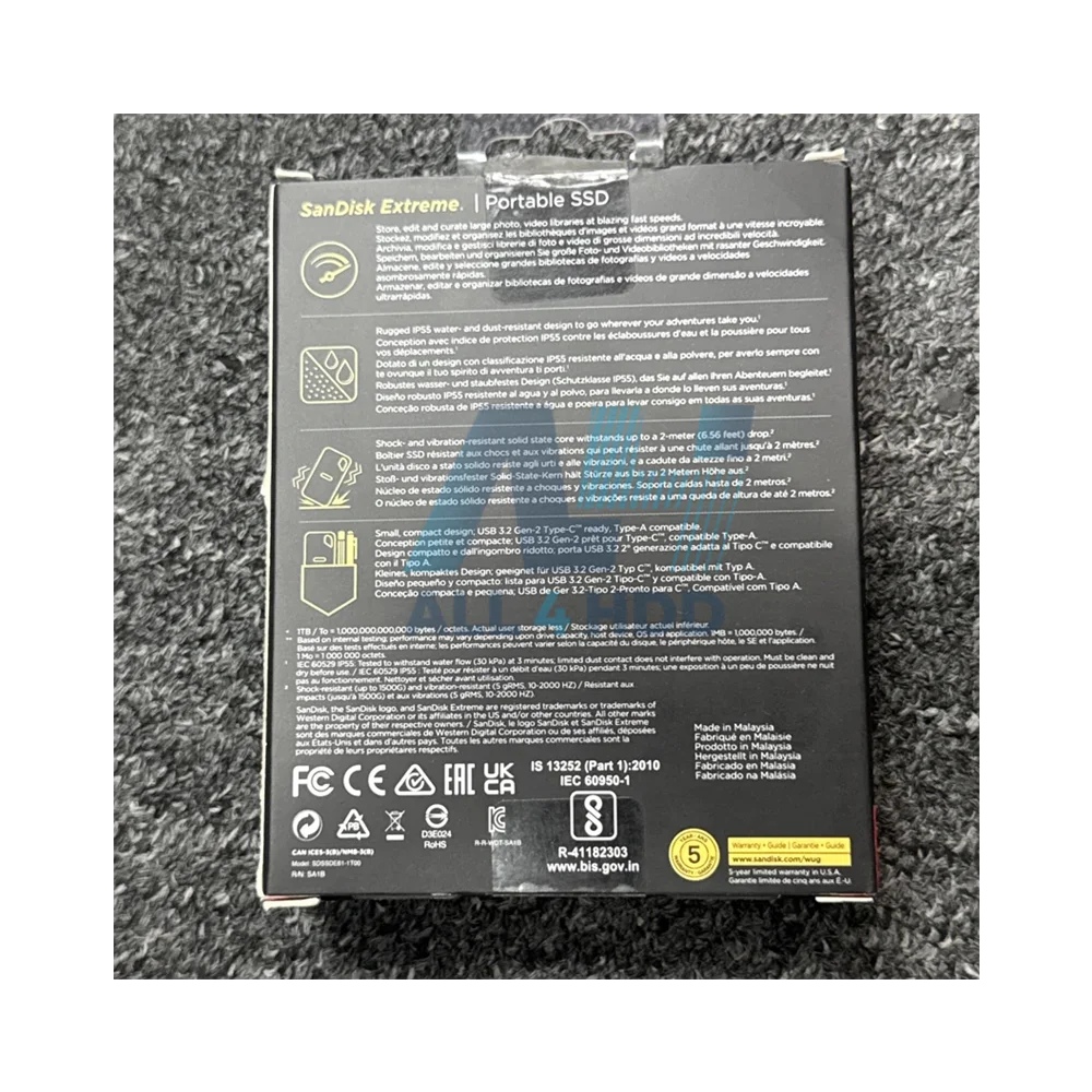 SanDisk Extreme SSD 1TB – Portable USB-C Drive, Up to 1050MB/s, IP65 Rugged Protection - Image 2