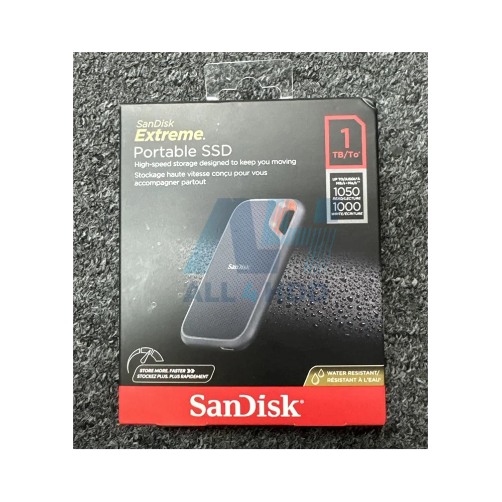 SanDisk Extreme SSD 1TB – Portable USB-C Drive, Up to 1050MB/s, IP65 Rugged Protection