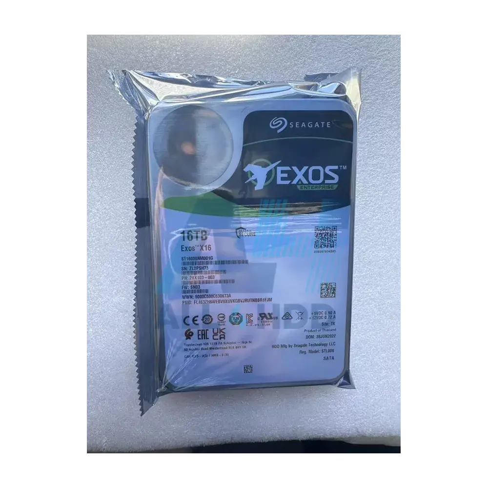 ST16000NM000J – Seagate Exos X16 16TB Enterprise Internal Hard Drive – 7200 RPM, SATA 6Gb/s, 256MB Cache, CMR, 3.5 HDD