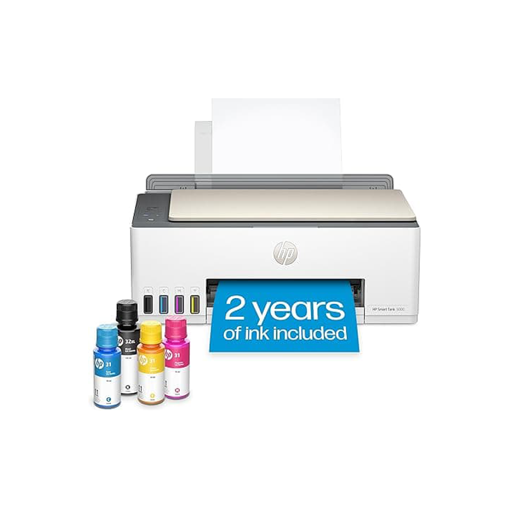 HP Smart Tank 5000 Wireless All-in-One Ink Tank Printer – Print, Copy, Scan, Wireless Connectivity