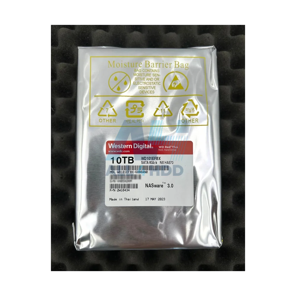 WD Red Plus WD101EFBX 10TB NAS Internal Hard Drive – 7200 RPM, SATA III, 256 MB Cache