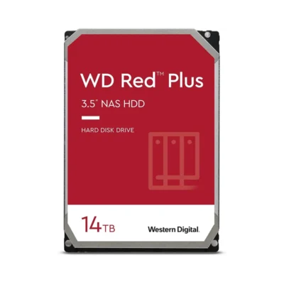 Western Digital WD140EFFX 14TB Red Plus NAS Hard Drive – 3.5" SATA 6Gb/s, 5400 RPM, 512MB Cache, CMR Technology for Reliable 24/7 NAS Performance