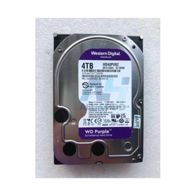 WD40PURZ 4TB WD Purple Surveillance HDD – 3.5" SATA 6Gb/s Drive with 64MB Cache for 24/7 NVR & DVR Systems