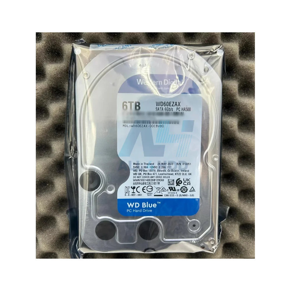 WD Blue 6TB Desktop Internal HDD – 5400RPM, SATA 6Gb/s, 256MB Cache, CMR, 3.5” – WD60EZAX