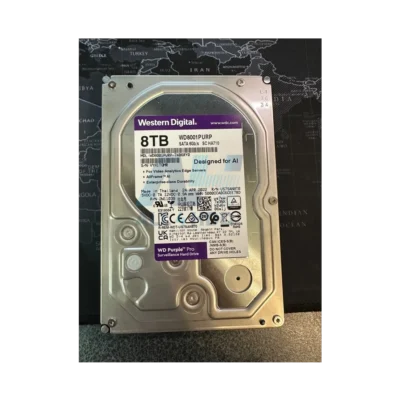 Western Digital 8TB WD Purple Pro Surveillance Hard Drive – 7200 RPM, SATA 6 Gb/s, 256MB Cache, CMR – WD8001PURP