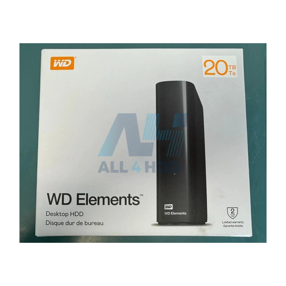 WD 20TB Elements Desktop External Hard Drive – USB 3.0 Plug-and-Play Storage WDBWLG0200HBK-NESN