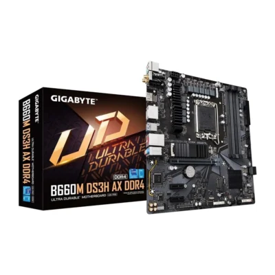 Gigabyte B660M DS3H DDR4 Micro-ATX Motherboard – Intel B660 Chipset, LGA 1700 Socket, DDR4 Support, Dual M.2, PCIe 4.0, USB 3.2 Gen2 Type-C, 2.5GbE LAN