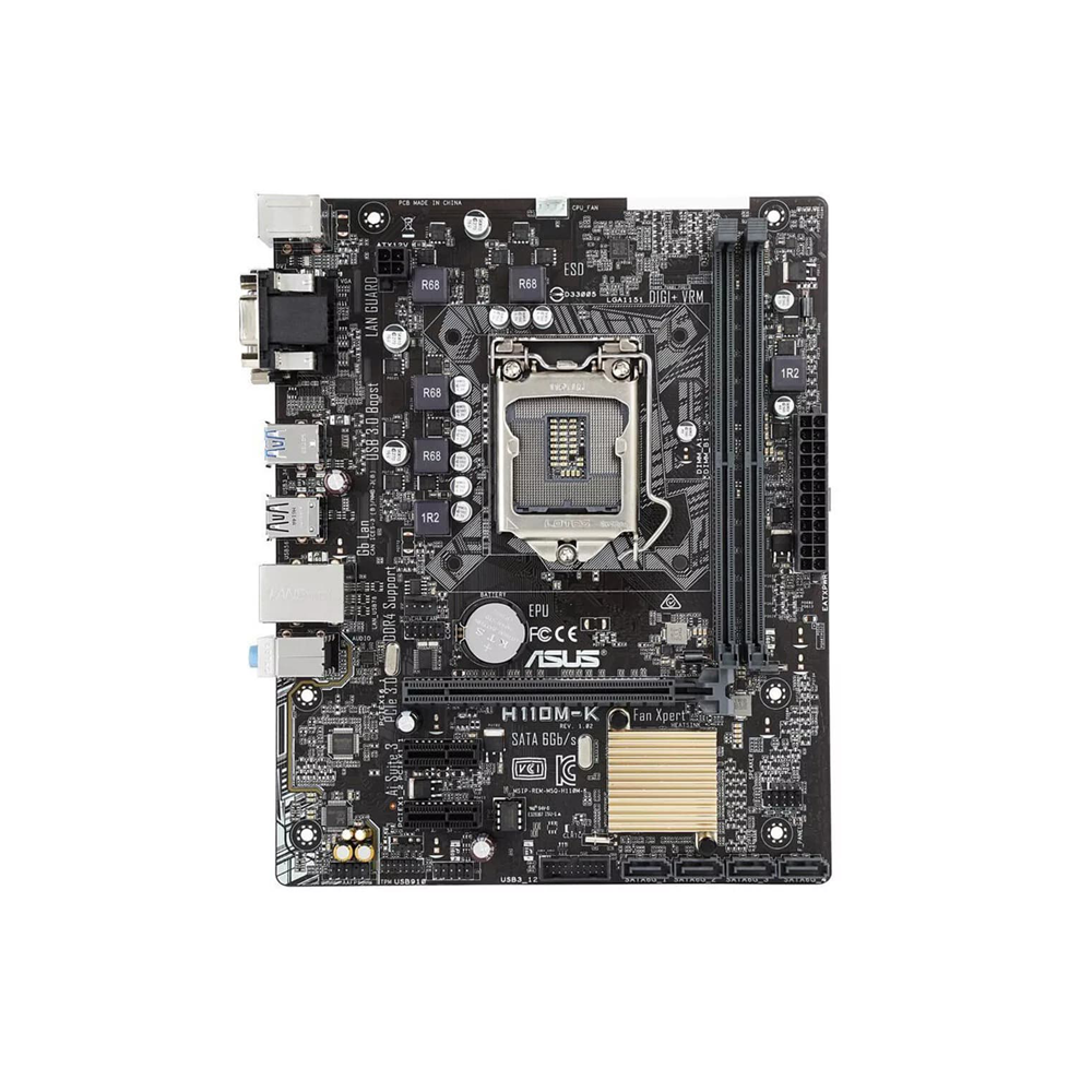 Asus H110M-K mATX Motherboard – LGA 1151, Intel H110 Chipset, DDR4 Support, HDMI/VGA, USB 3.0
