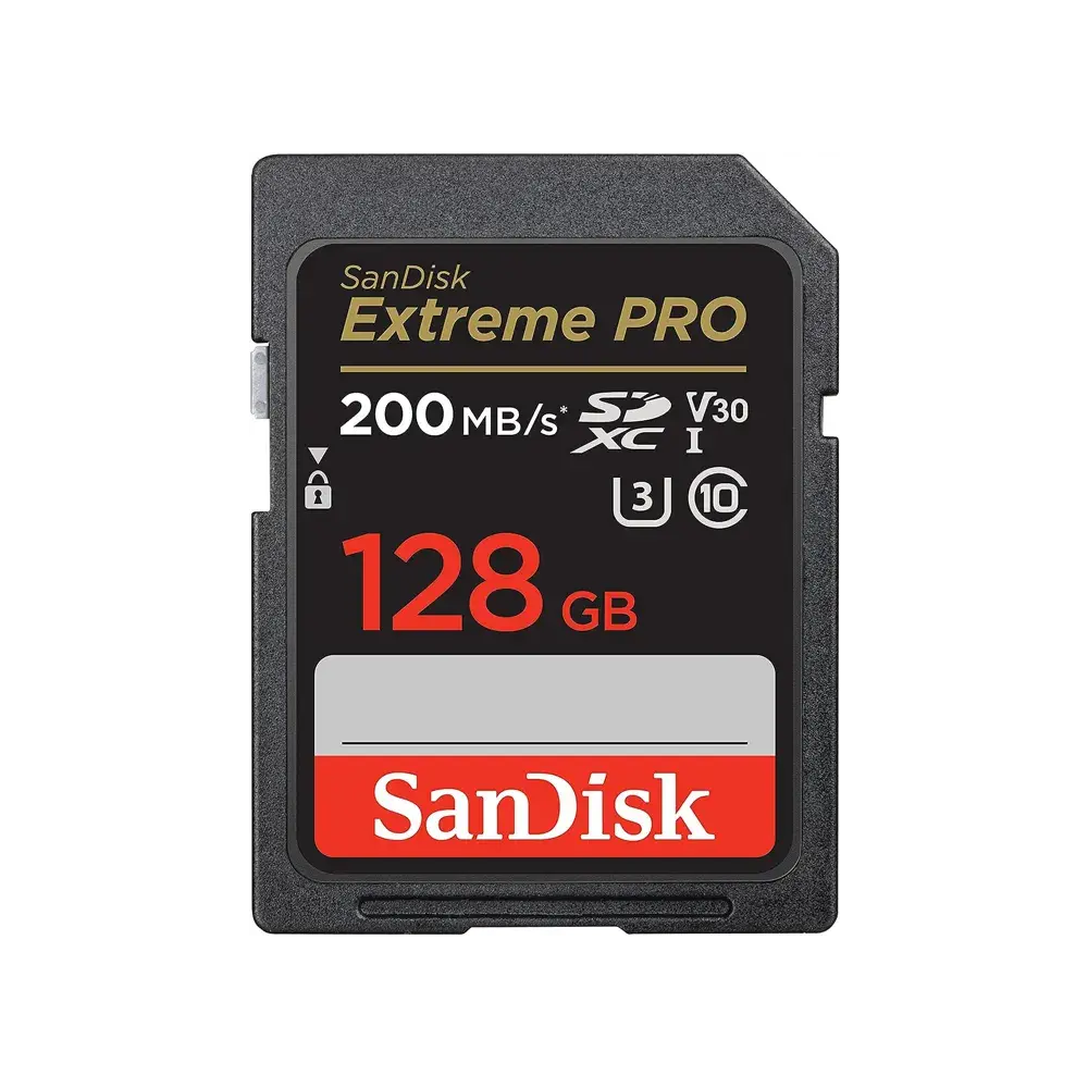 SanDisk 128GB Extreme PRO SDXC UHS-I Memory Card – Up to 200MB/s, V30, U3, C10, 4K UHD Video