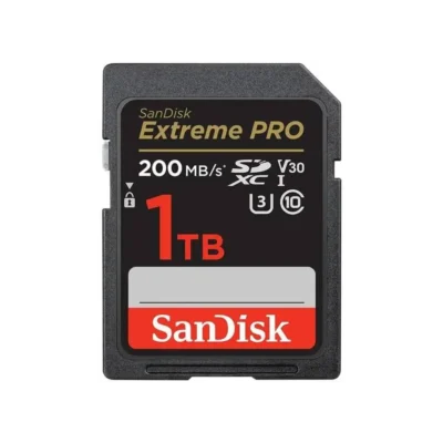 SanDisk 1TB Extreme PRO SDXC UHS-I Memory Card – Up to 200MB/s, V30, U3, 4K UHD Video, SD Card
