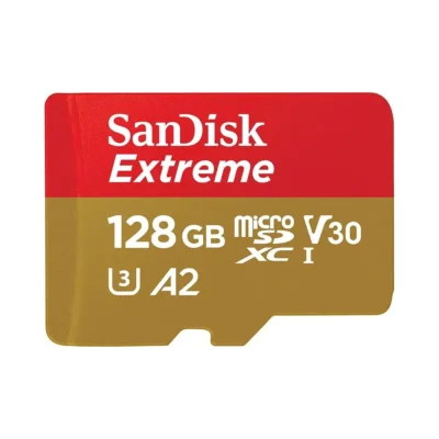 SanDisk 128GB Extreme microSDXC UHS-I Card with Adapter – Up to 190MB/s, V30, A2, 4K/5K UHD Video