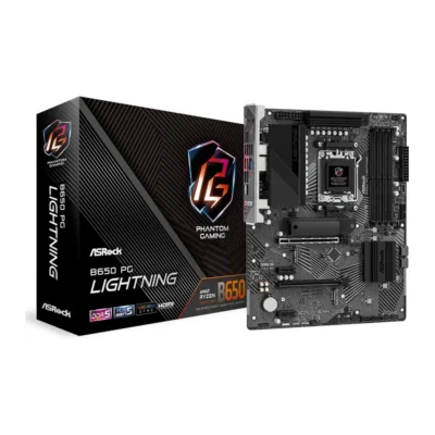 ASRock B650 PG Lightning ATX Motherboard – AM5 Socket, DDR5 6400MHz+, PCIe 5.0, M.2, USB 3.2, for Ryzen 7000 Series