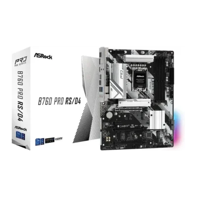 ASRock B760 Pro RSD4 ATX Motherboard – LGA1700, DDR4 5333+MHz, PCIe Gen4 M.2, HDMI/DP, USB 3.2, 2.5G LAN, Supports Intel 14th/13th/12th Gen